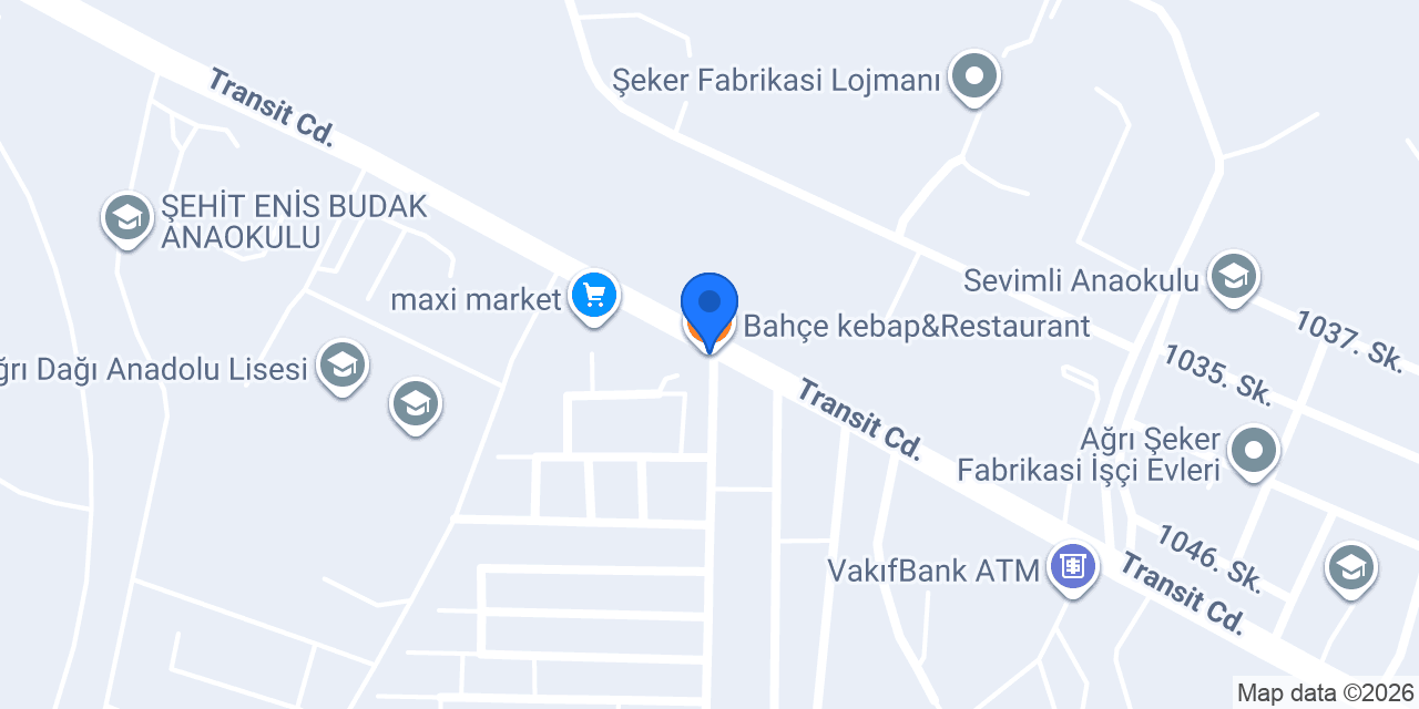 Bahçe kebap&Restaurant konumu