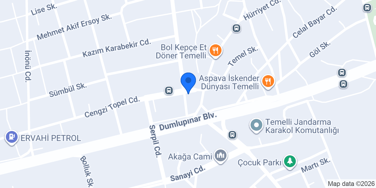 Temelli Pet Shop konumu