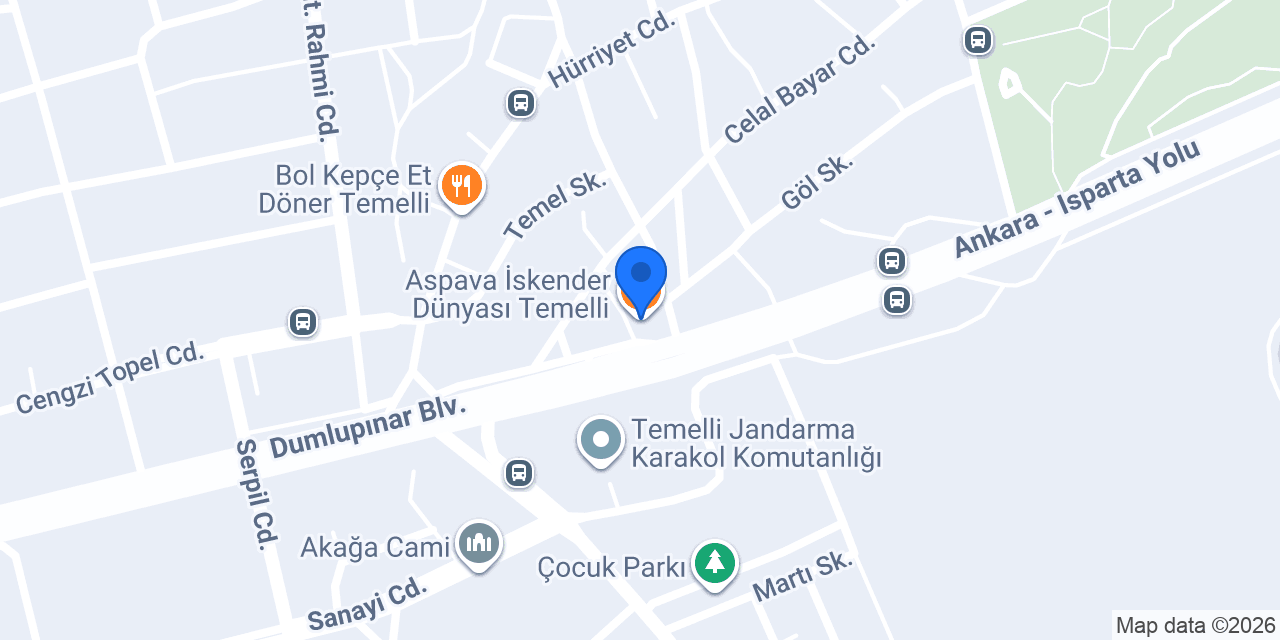 Aspava İskender Dünyası Temelli konumu