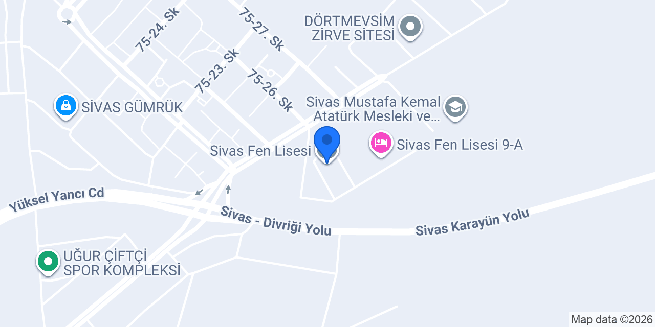 Sivas Fen Lisesi konumu