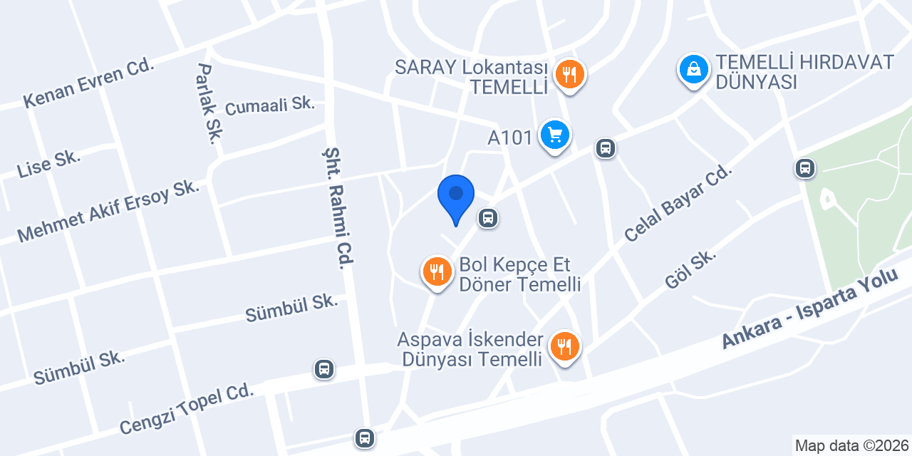 Temelli Et Döner konumu