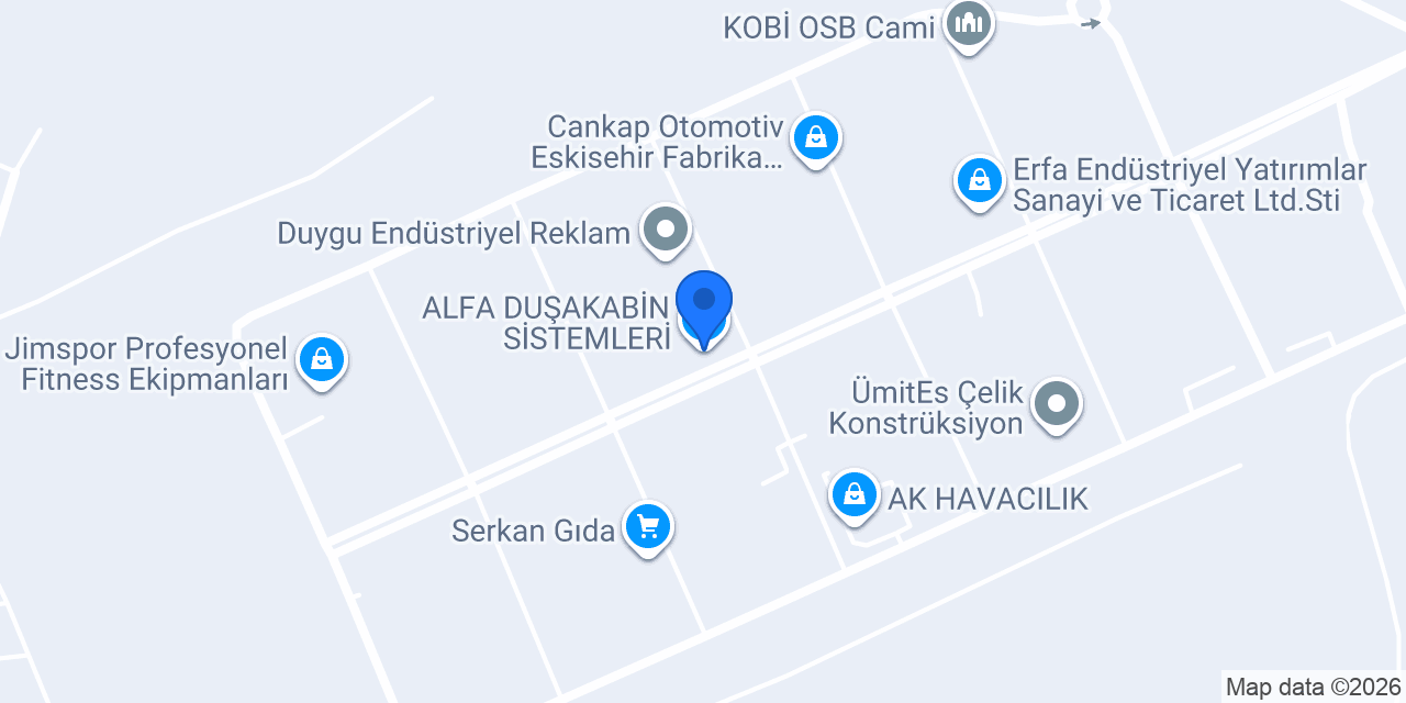ALFA DUŞAKABİN SİSTEMLERİ konumu