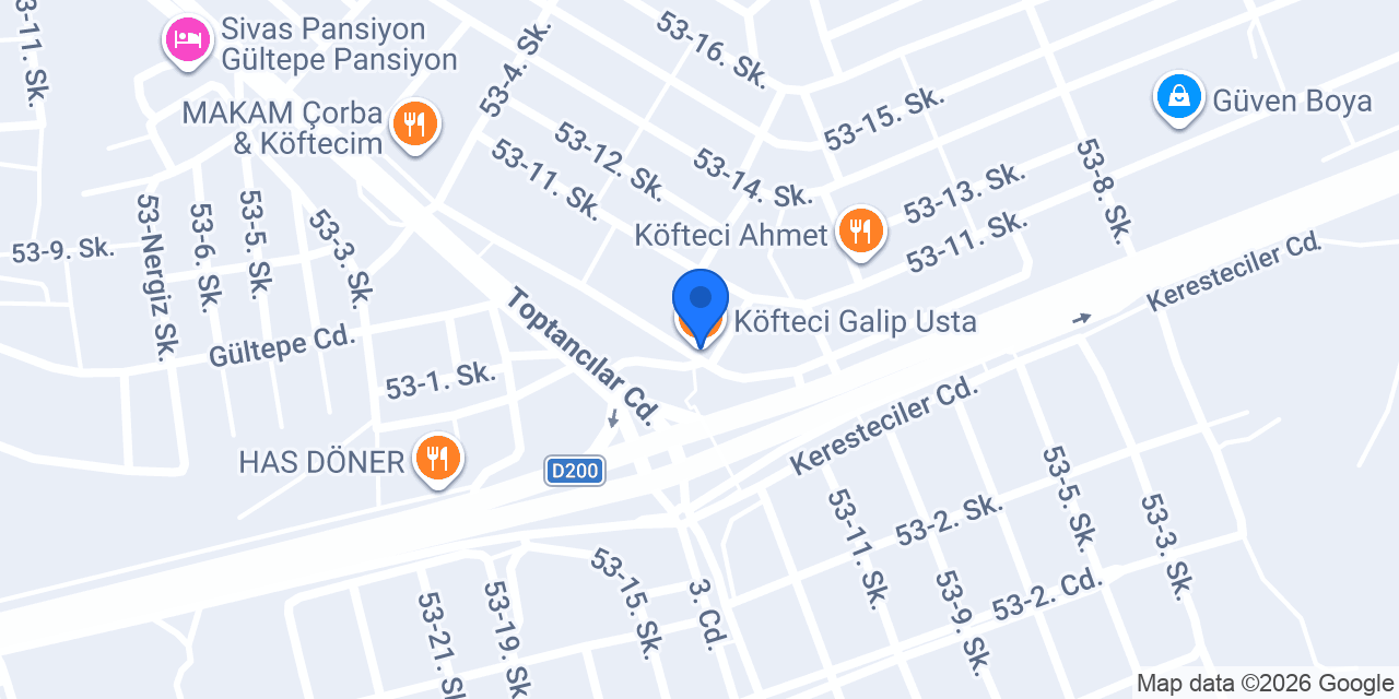 Köfteci Galip Usta konumu