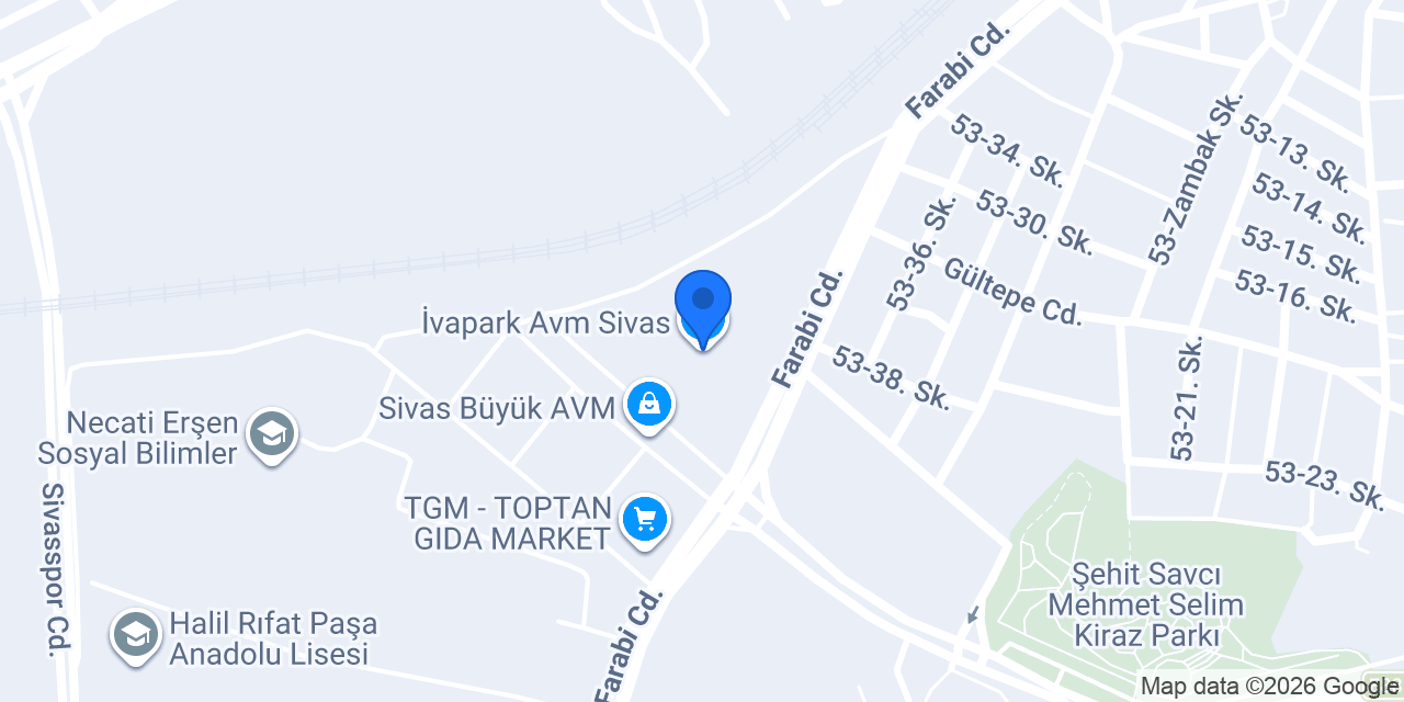 İvapark Avm Sivas konumu