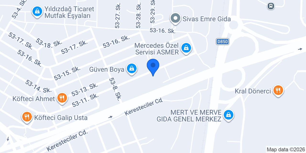 Sivas Aydınlar Yapı malzemeleri konumu