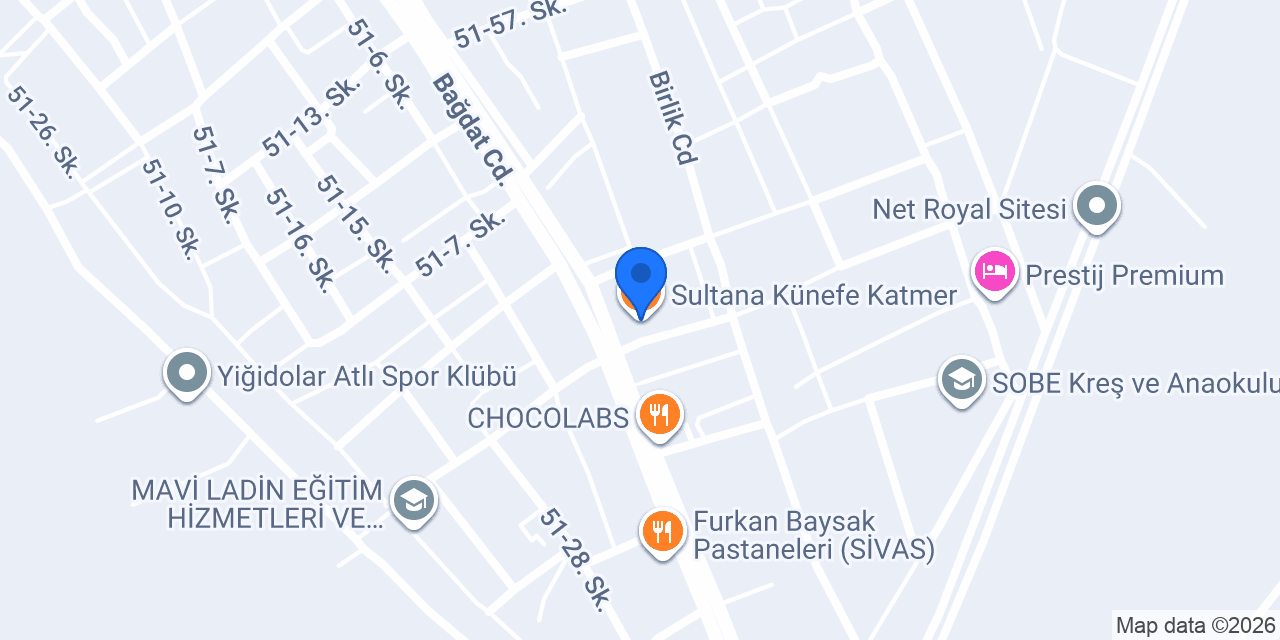 Sultana Künefe Katmer konumu