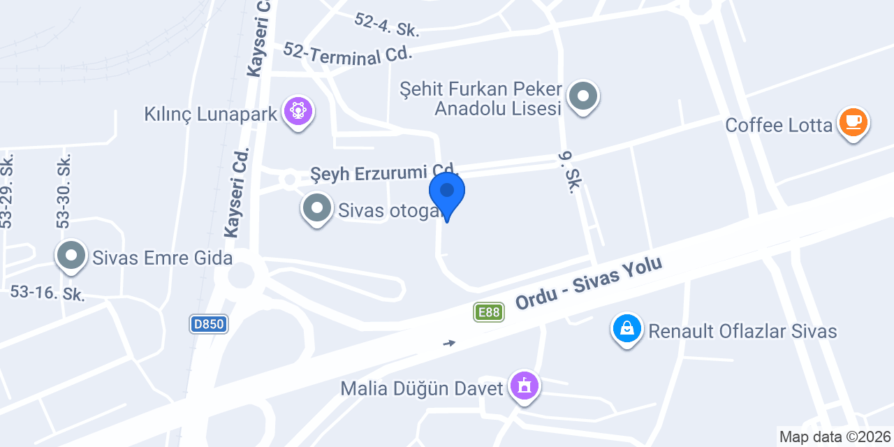 Kangal Seyahat / Sivas Otogar konumu