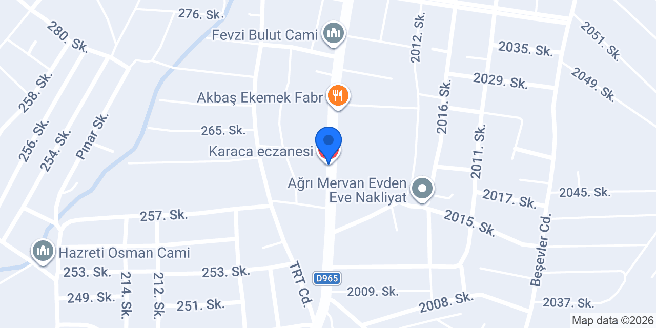 Karaca eczanesi konumu