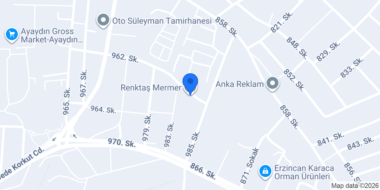 Renktaş Mermer konumu