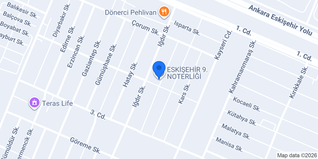 ESKİŞEHİR 9. NOTERLİĞİ konumu