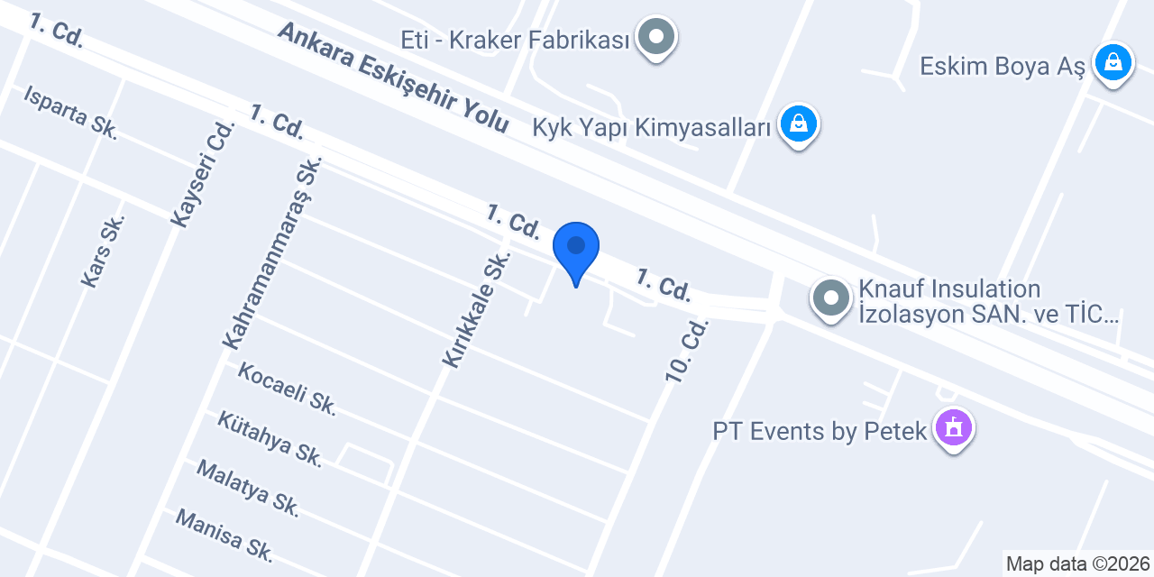 TEB Eskişehir Sanayi Şubesi konumu