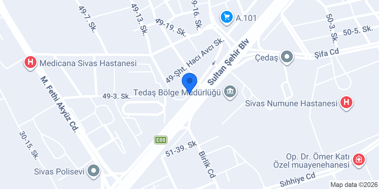 İşbir Yatak Sivas konumu