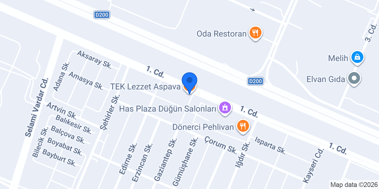 TEK Lezzet Aspava konumu