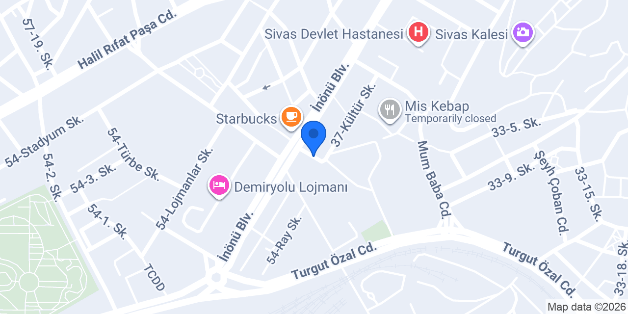 Waffle'Cı Akın - Sivas Şubesi konumu