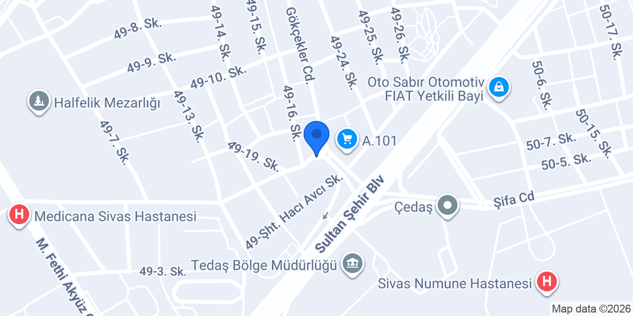 Sivas Apart ve Pansiyon konumu