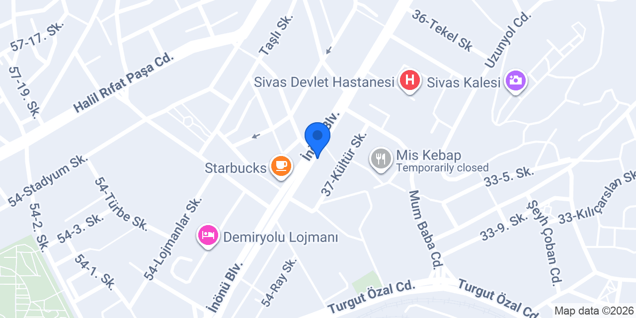 Birevim Sivas Şubesi konumu