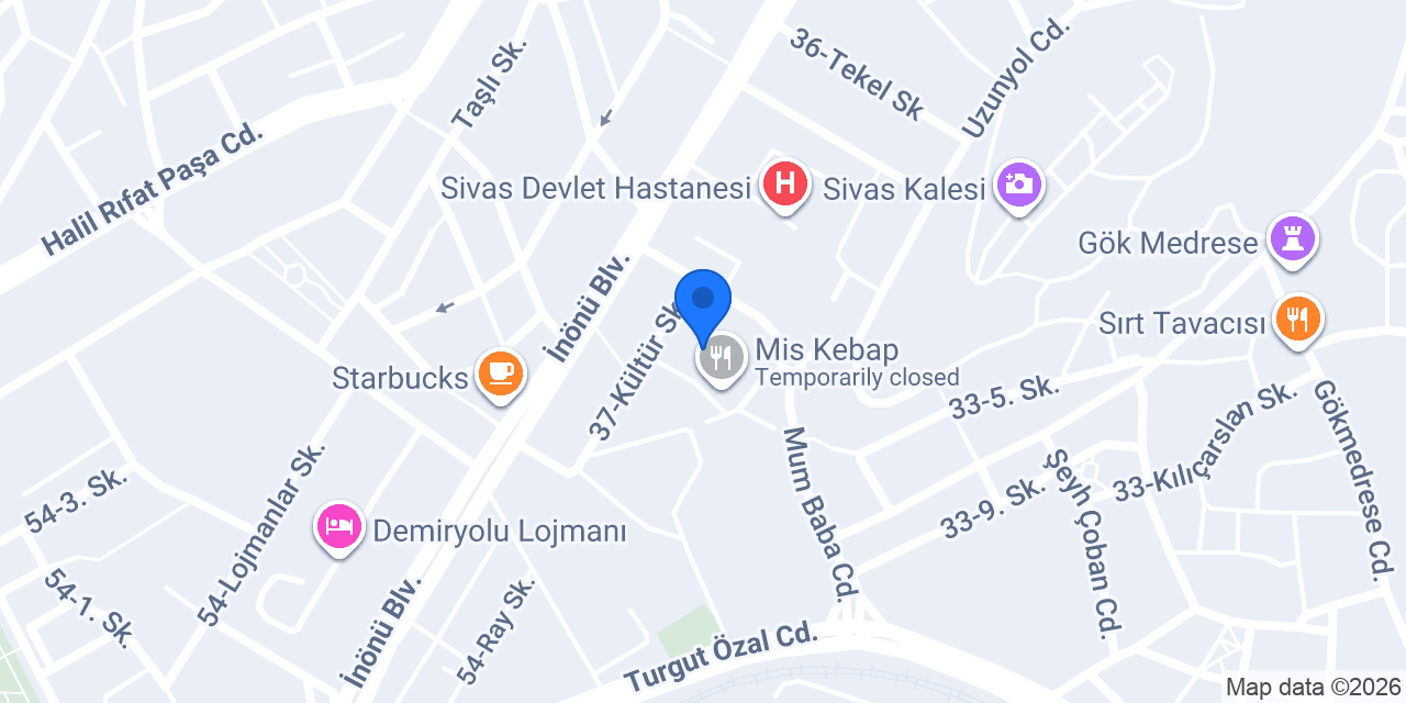 Sivas Devlet Tiyatrosu konumu