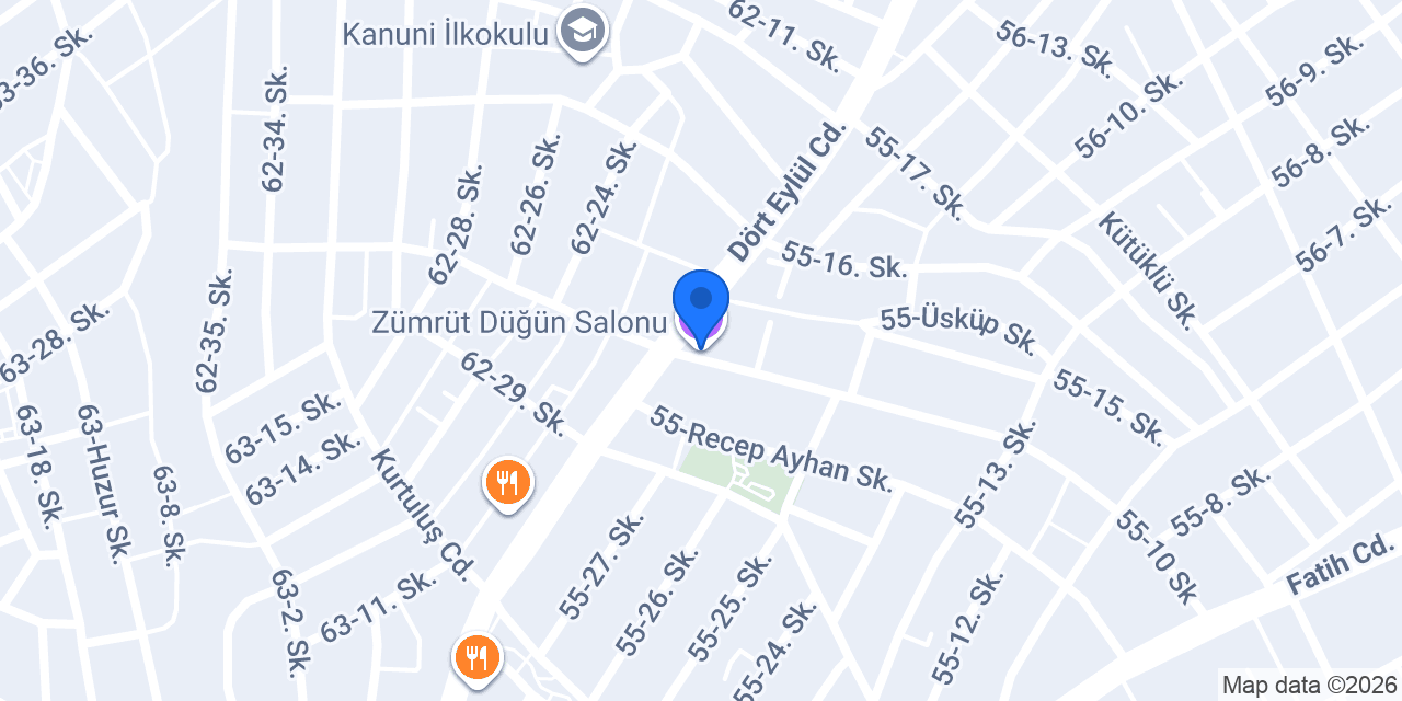Zümrüt Düğün Salonu konumu