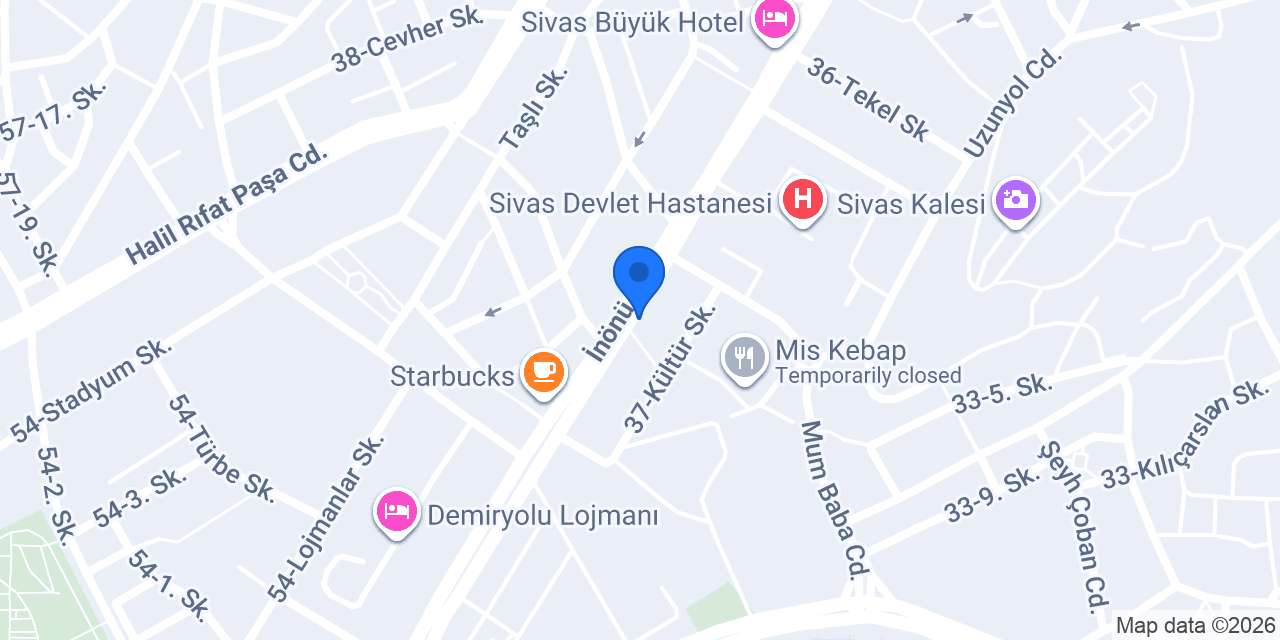 Eminevim Sivas Şube konumu