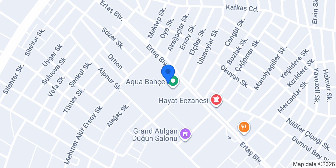 Aqua Bahçe konumu