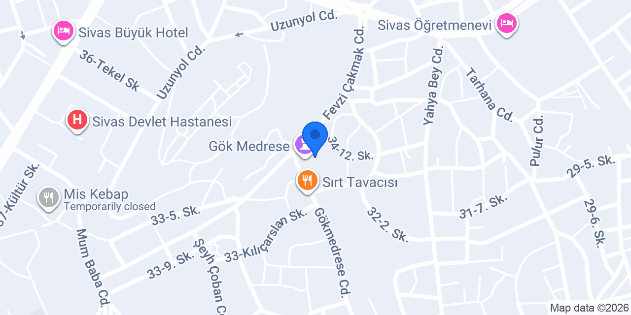 Gök Medrese konumu