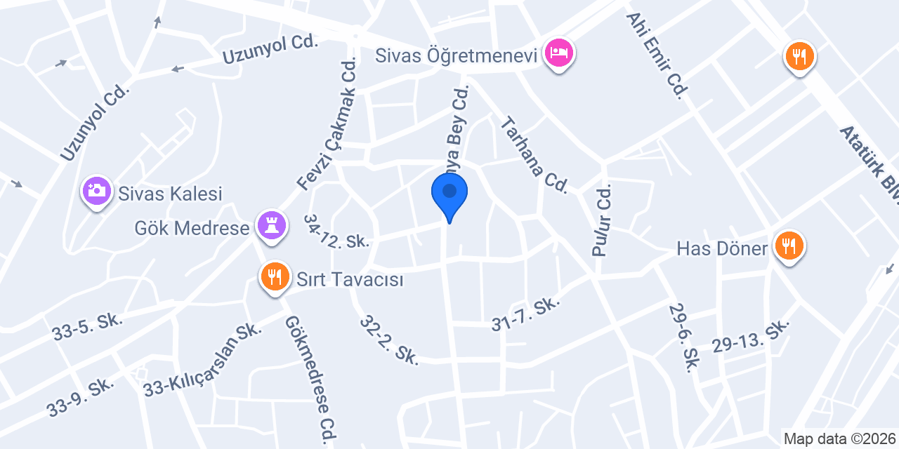Sivas Çilingir ve Oto Anahtar konumu