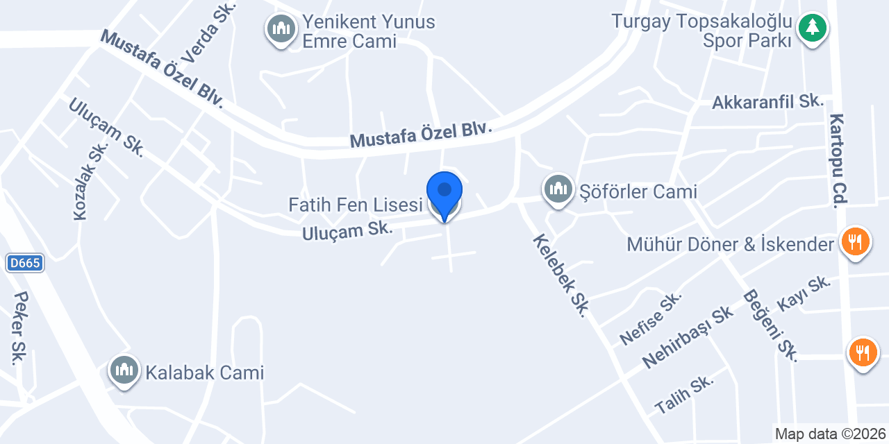 Fatih Fen Lisesi konumu