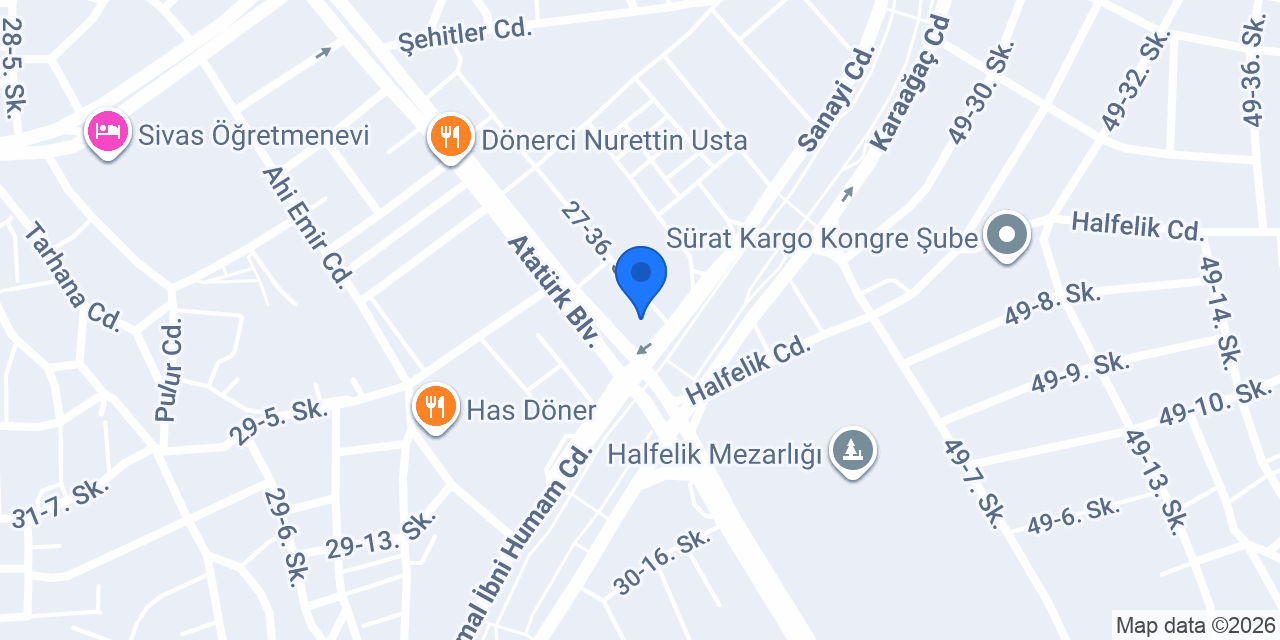 Sivas Davet Salonu konumu