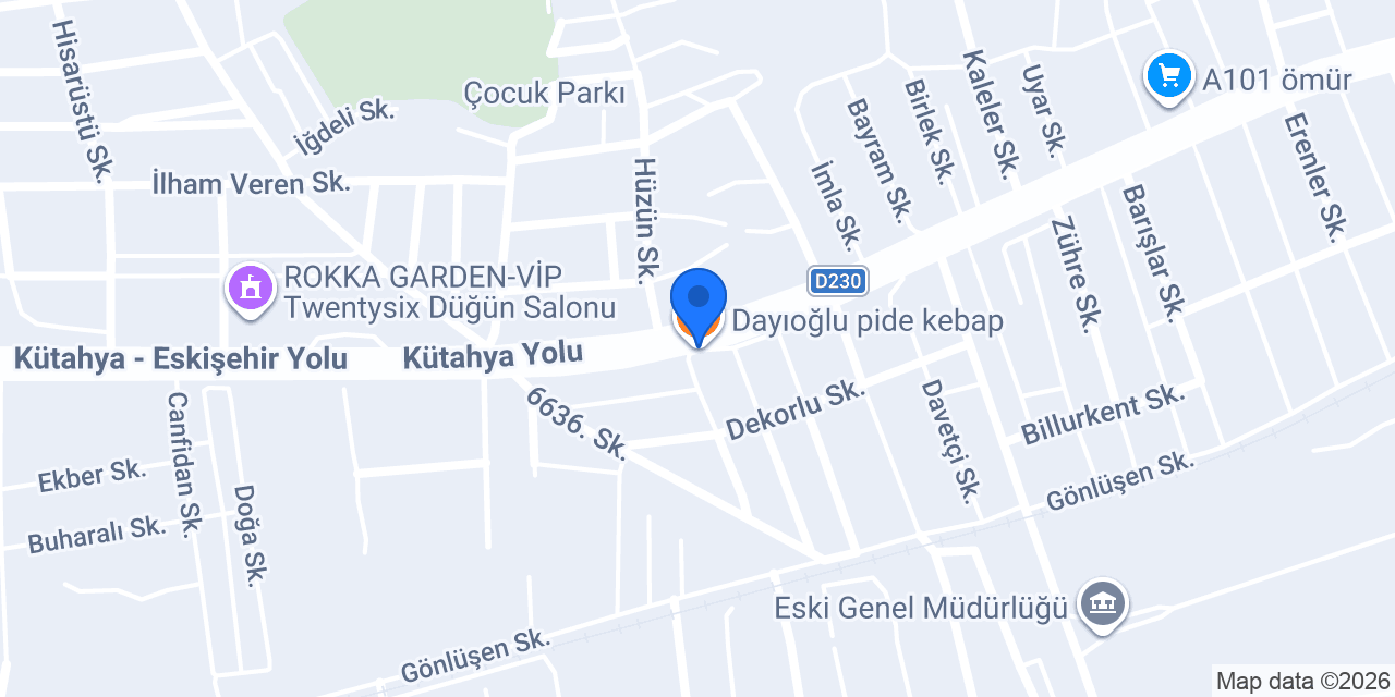 Dayıoğlu pide kebap konumu