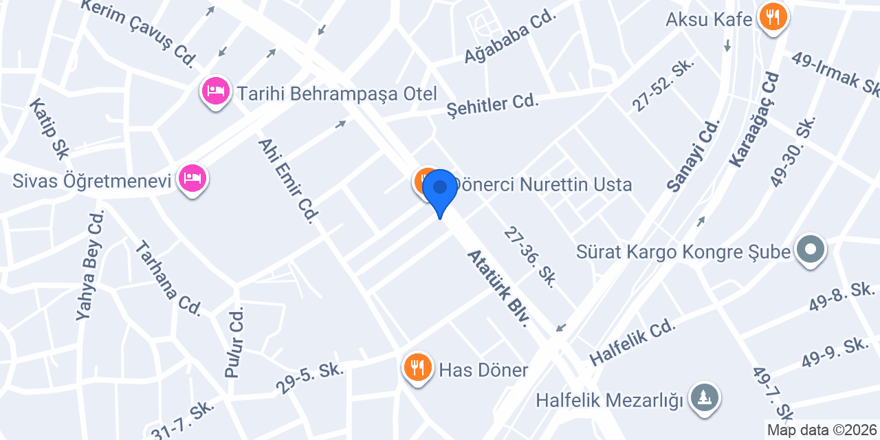 Sivas Nevv Hotel konumu