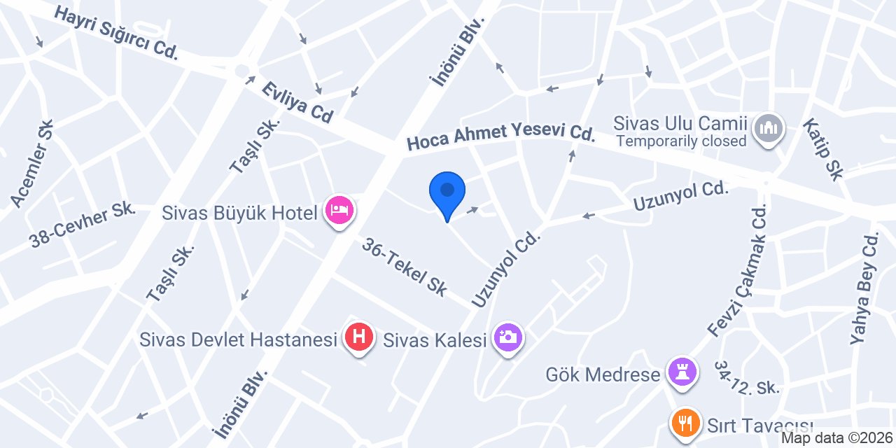 Özgün Sahaf konumu