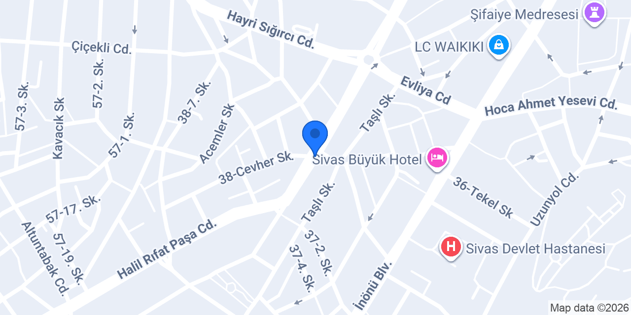 Sivas Cevher Taksi konumu