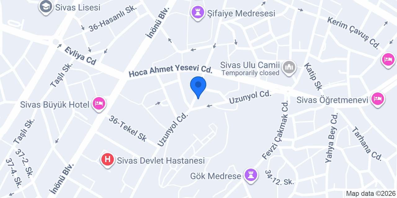 Sivas Lotus Otel konumu