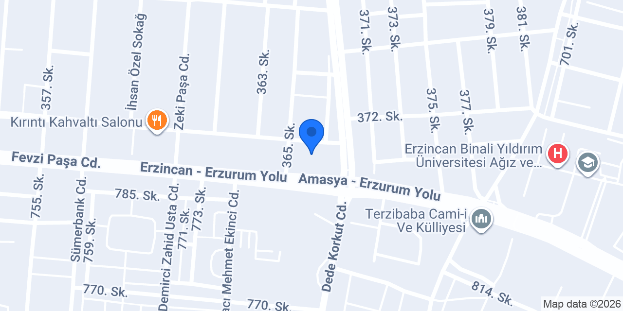 Öz Erzincan Yapı ŞAHAN İnşaat konumu