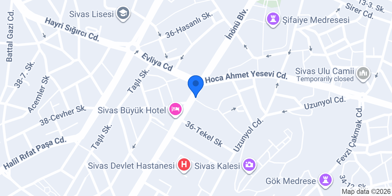 Diş hekimi Muhammed Koçak konumu