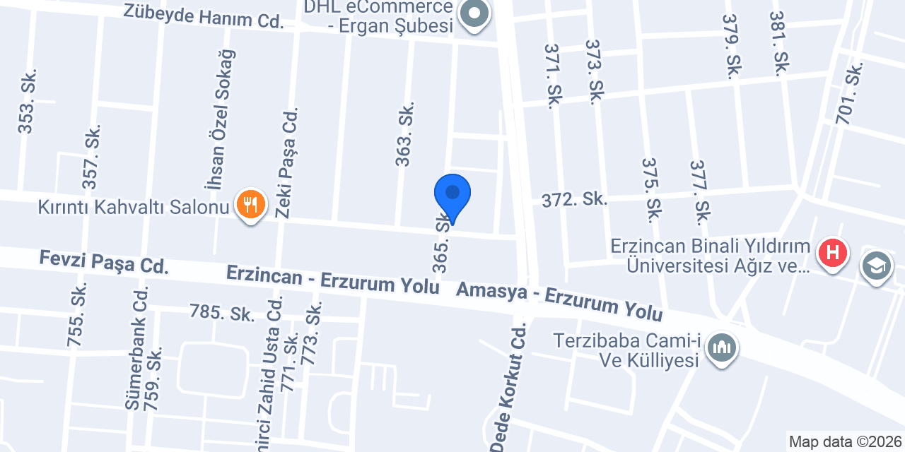 TRAV Erzincan A.Ş. konumu