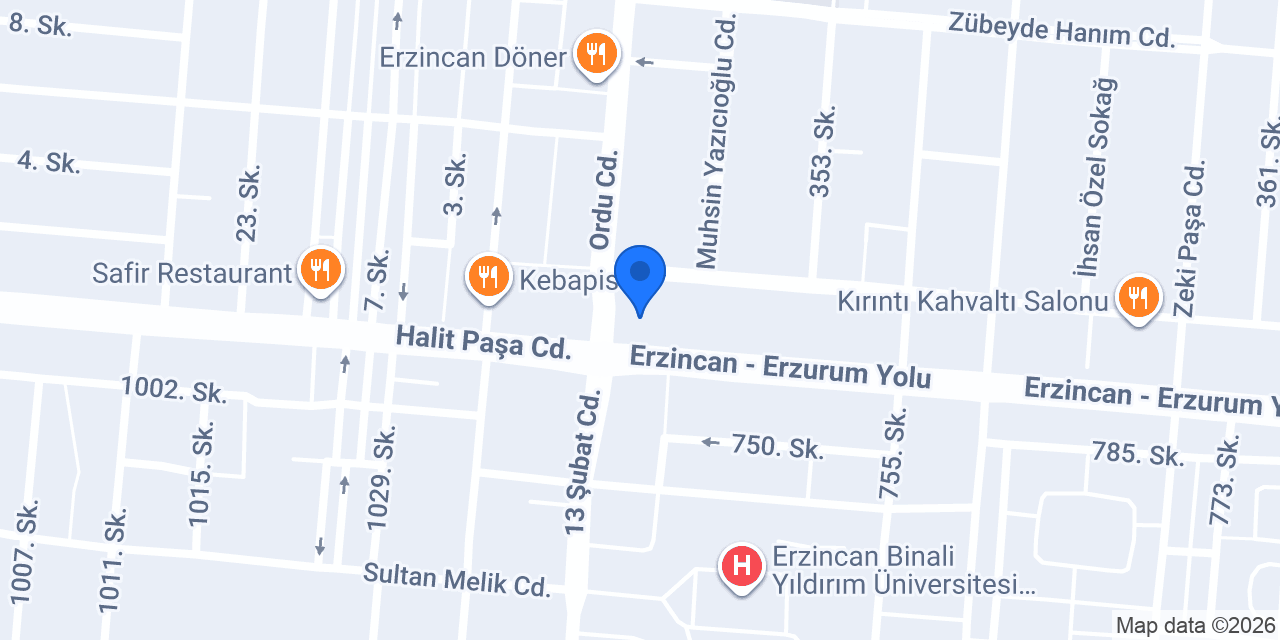 ERZİNCAN 2. NOTERLİĞİ konumu