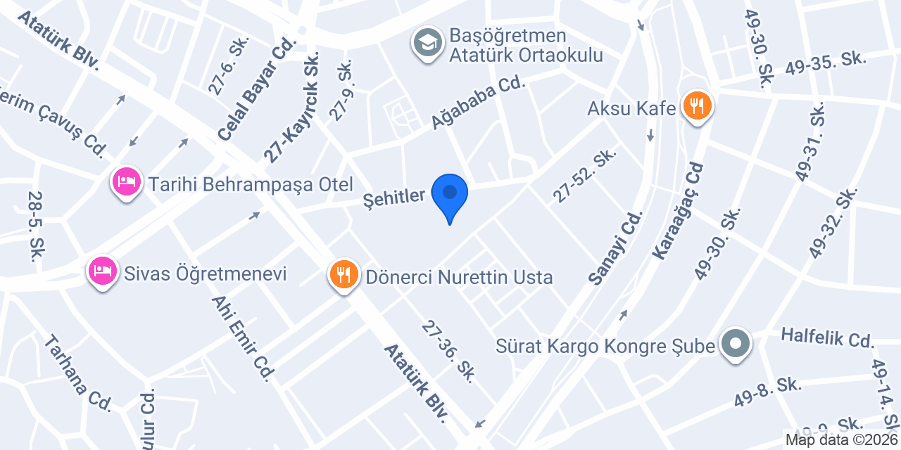 Sivas Çınar Marangoz ve Mobilya konumu