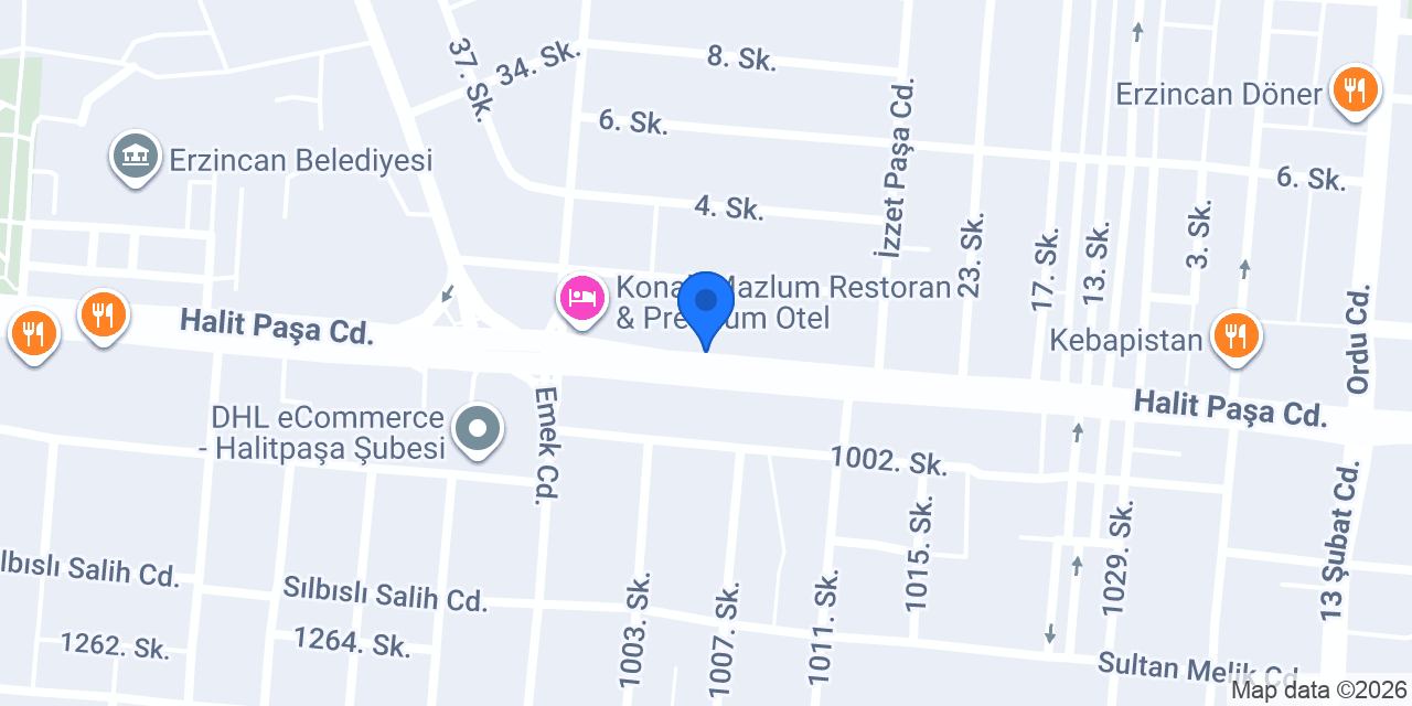Erzincan Umut Otel konumu