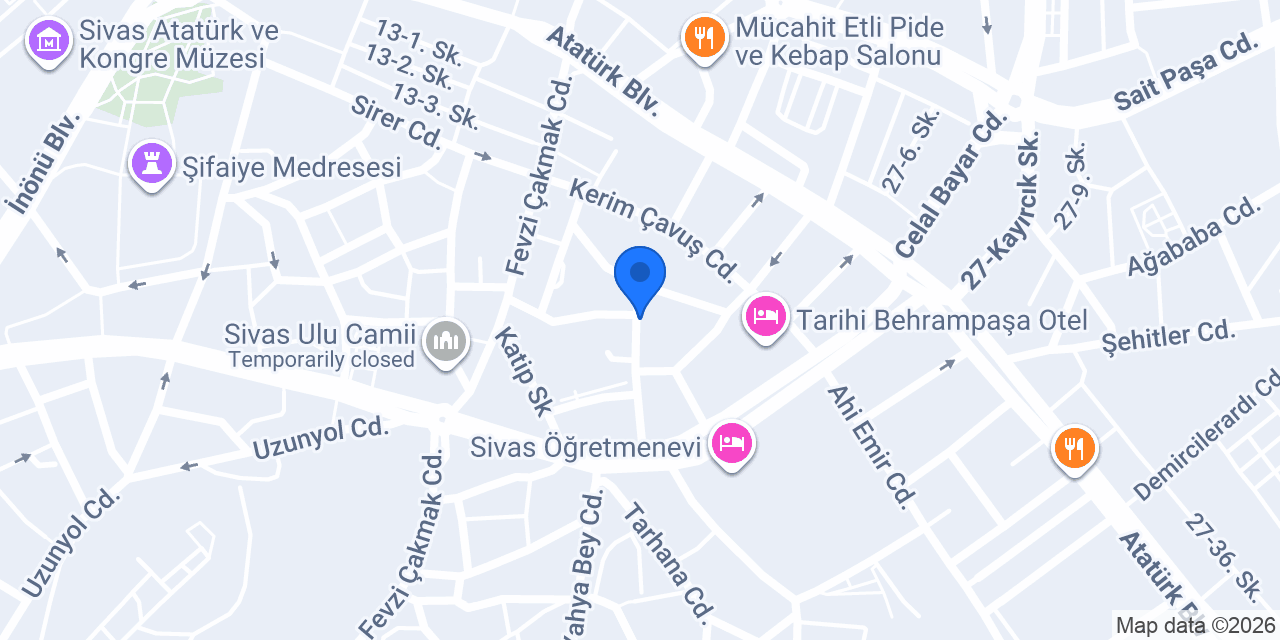 Sivas Konuk Apart Eşyalı Daireler konumu