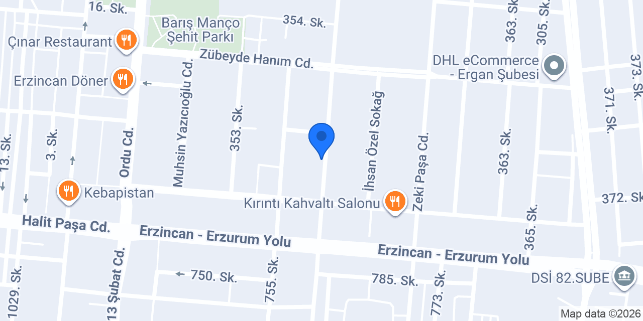 Erzincan konumu