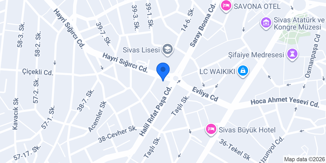 Sivas çiçek center konumu