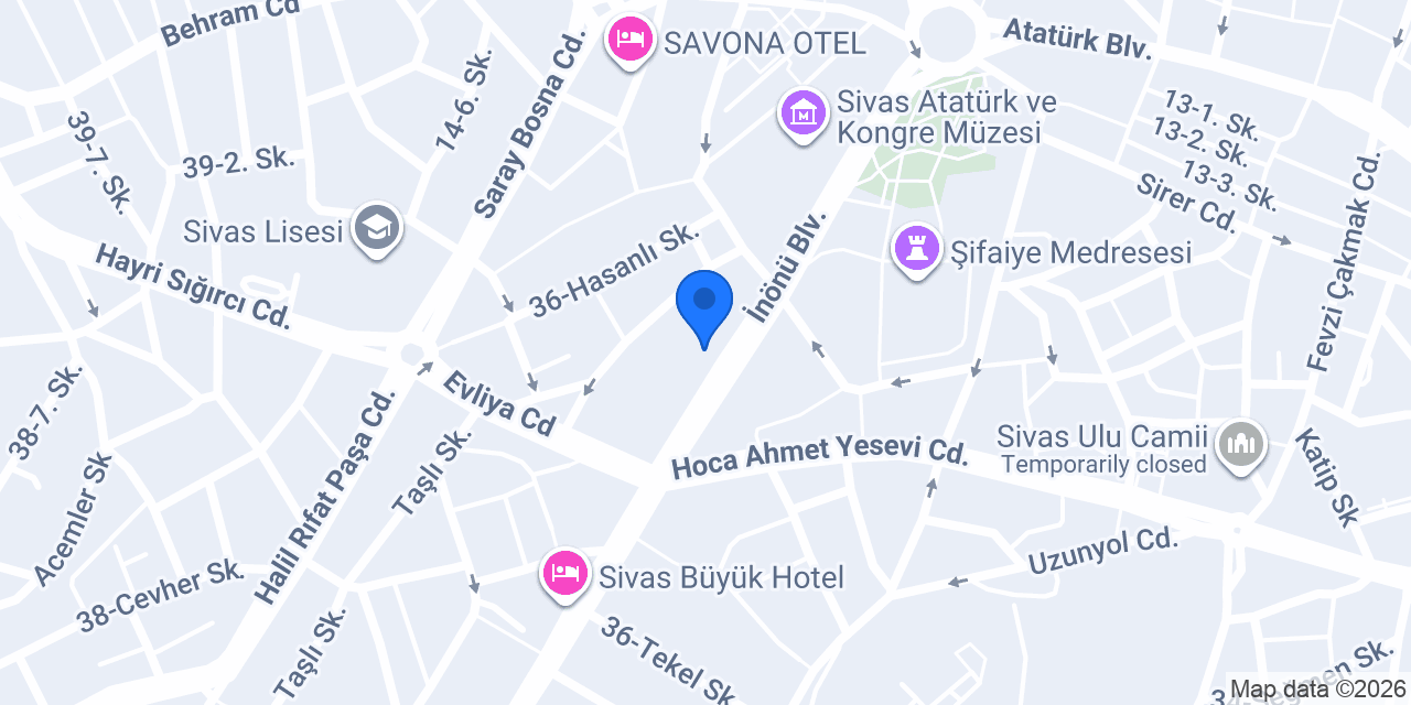 SİVAS Sürücü Kursu konumu