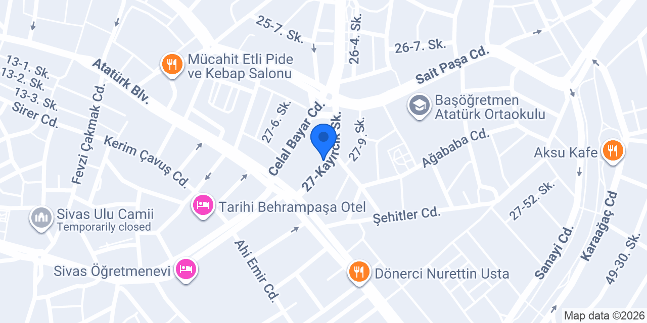 Dulkadiroğlu Sivas Veteriner Kliniği konumu