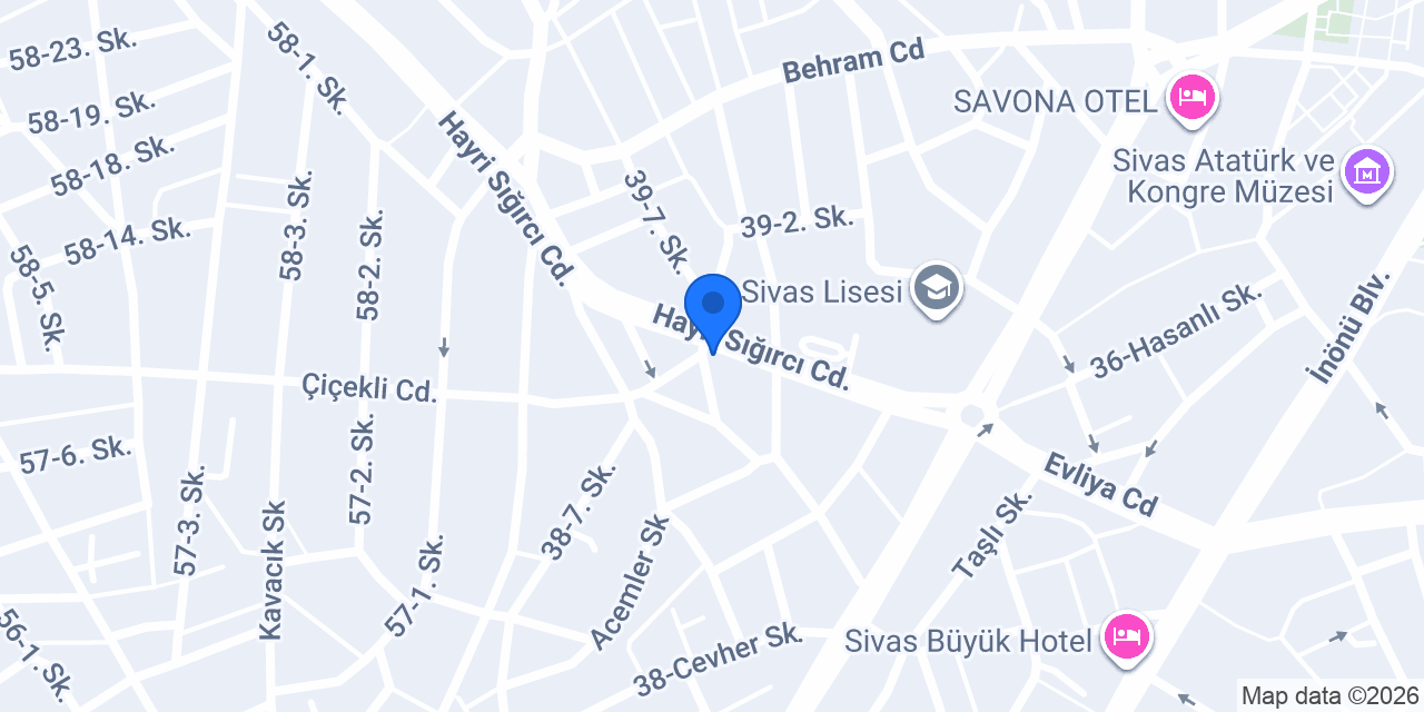 Sivas Efe Tekel Bayi konumu