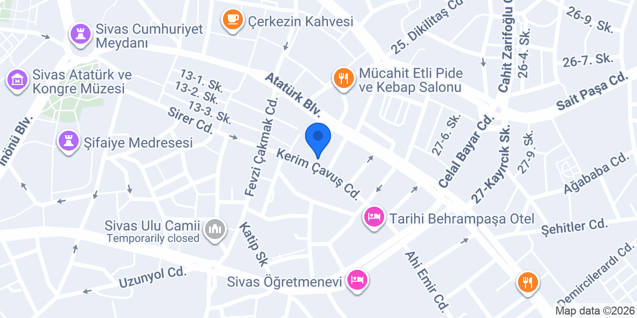 AKTAN SİGORTA SİVAS ŞUBESİ konumu