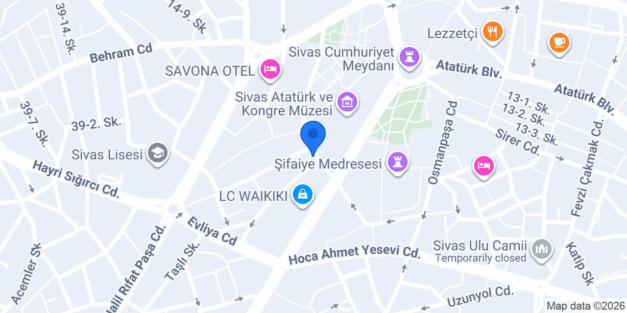 DenizBank Sivas Şubesi konumu