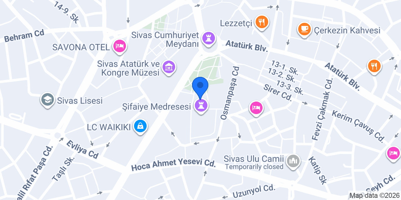 Op. Dr. Yılmaz Seyyah - Sivas Şube konumu