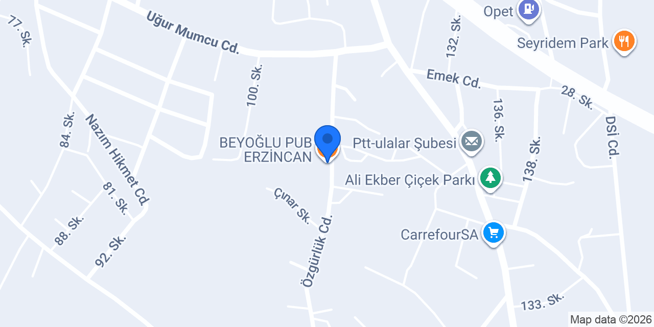 BEYOĞLU PUB ERZİNCAN konumu