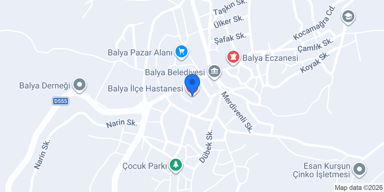 Balya İlçe Hastanesi konumu